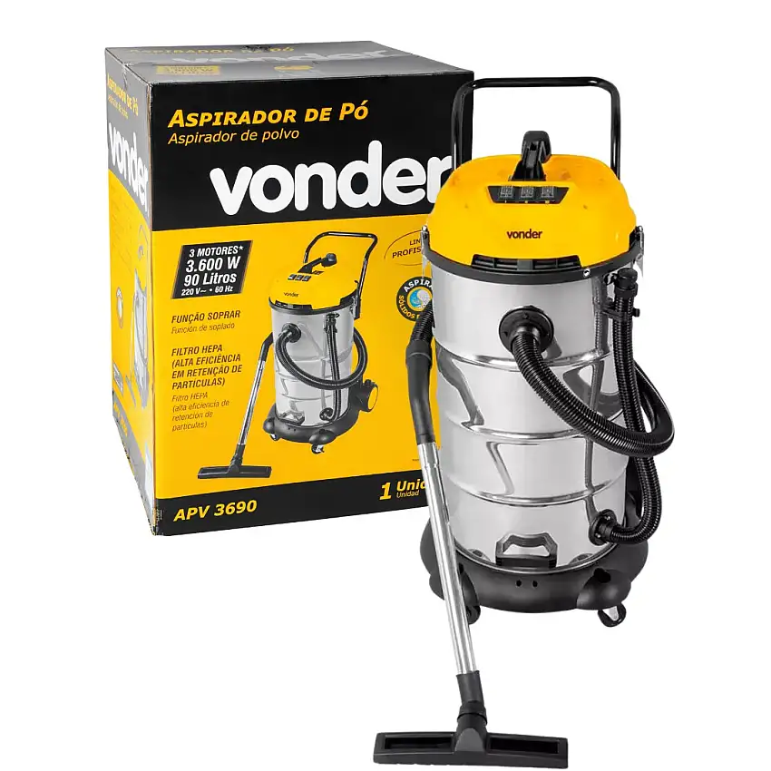 Aspirador de Pó e Líquido Vonder APV 3690 90 L